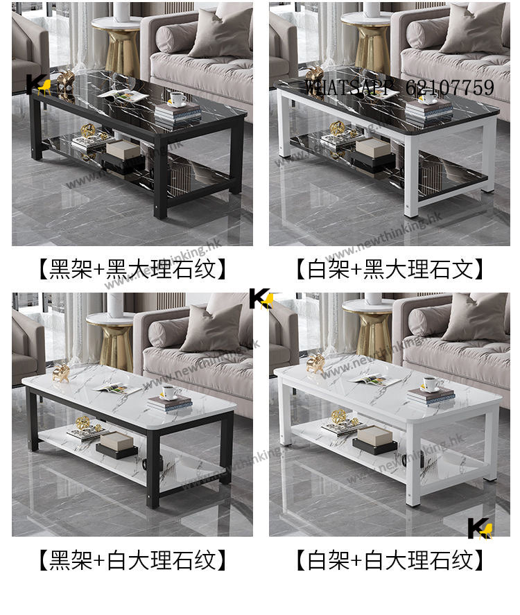 A&1888簡約茶几 單層雙層 仿大理石紋桌子 咖啡桌 長方形桌子 茶桌newthinking