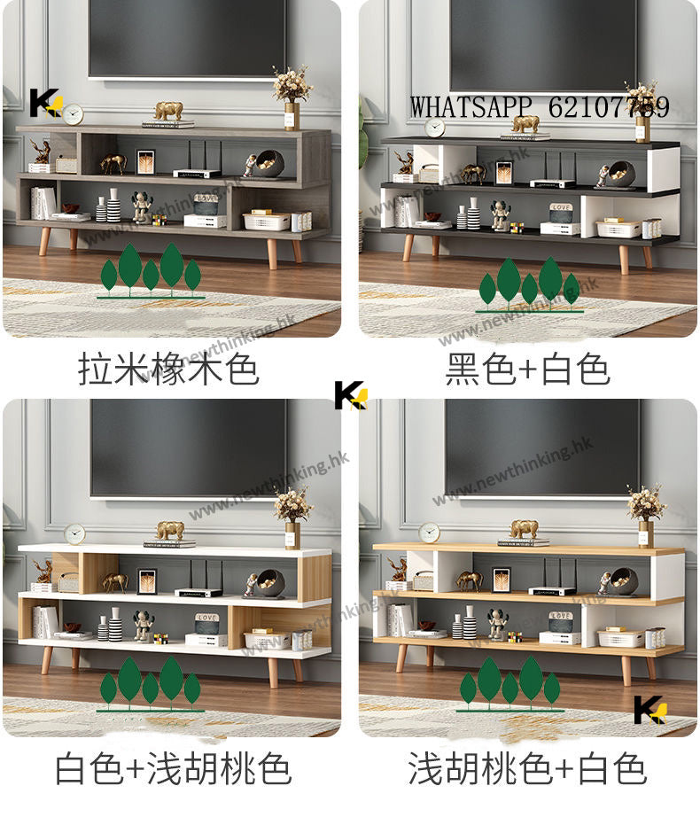 A&1897簡易電視櫃 加厚板材2.5cm創意書架書櫃 超薄小戶型電視機櫃 地櫃 加高電視儲物櫃 多層收納架 收納櫃 雜物櫃 TV櫃 newthinking