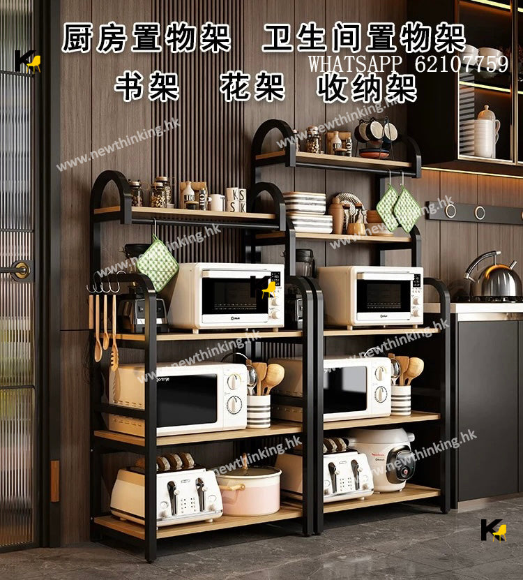 A&1909多層置物架帶抽屜 餐邊櫃 廚房置物架 可移動帶轆 防塵碗櫃 電器收納架 收納櫃 微波爐 烤箱收納櫃 落地櫃 雜物櫃newthinking