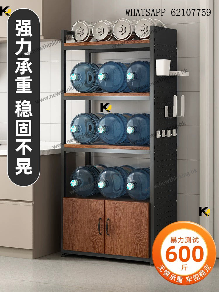 A&1907多層置物架帶抽屜 廚房置物架 可移動帶轆 防塵碗櫃 電器收納架 收納櫃 微波爐 烤箱收納櫃 落地櫃 雜物櫃newthinking