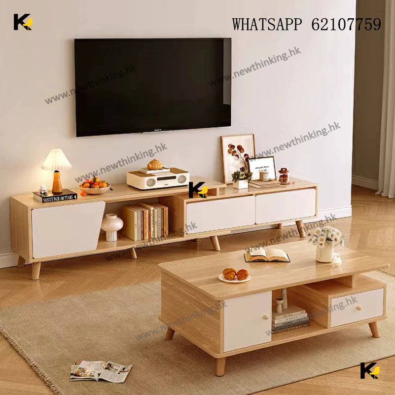 A&1902可伸縮電視櫃 矮櫃 簡易地櫃 TV櫃 電視機櫃 抽屜櫃 客廳雜物櫃 櫃桶櫃 儲物櫃 收納櫃newthinking