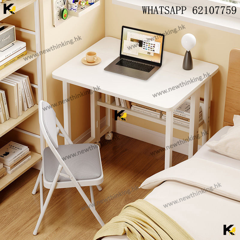 A&1944摺疊枱 書桌 極窄寫字桌 可移動帶轆書枱 辦公枱 工作枱 摺枱 書枱 伸縮電腦桌 電腦枱 床邊桌 多用途桌子newthinking