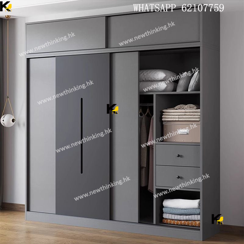 A&1935可訂造尺寸款式趟門衣櫃 衣櫥 衣物收納櫃 大容量掛衣櫃 移門櫃 推拉門衣櫃 衣帽櫃 掛衣架 臥室收納櫃