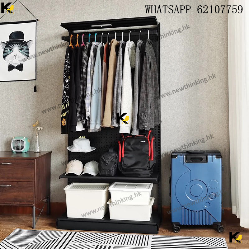 A&1951洞洞板衣架 斤數開放式衣櫃 步入式貨架衣櫃 衣帽櫃 掛衣架 衣帽架 DIY組合 鐵藝衣櫃置物架newthinking