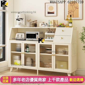 A&3985碗櫃 茶水櫃 餐邊櫃 廚房櫃 櫥櫃 雜物櫃 簡易櫃子 儲物櫃 收納櫃 楠竹材質 烤箱櫃 微波爐櫃子newthinking