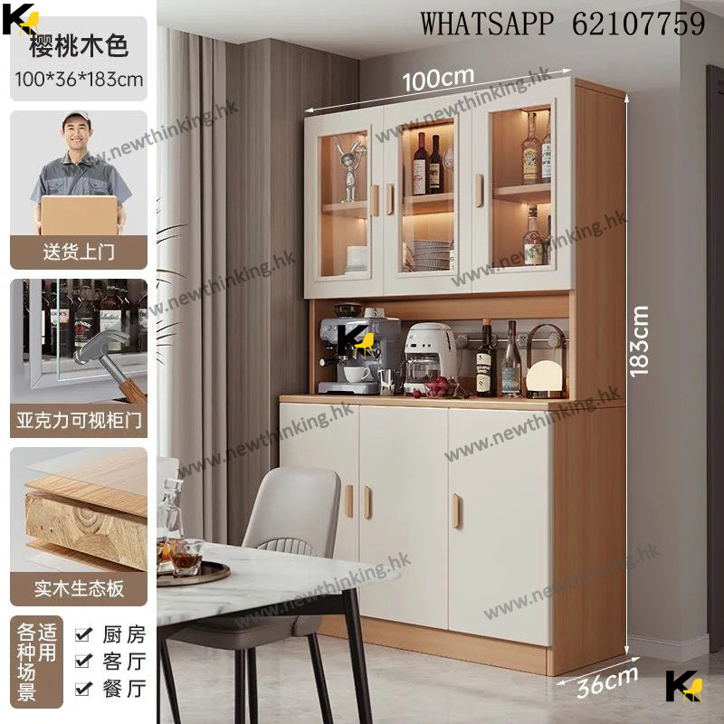 A&3995加厚實木廚房櫃 餐邊櫃 碗櫃 茶水櫃 酒櫃 櫥櫃 餐廳櫃 儲物櫃 多功能組合櫃 置物櫃 雜物櫃 收納櫃newthinking