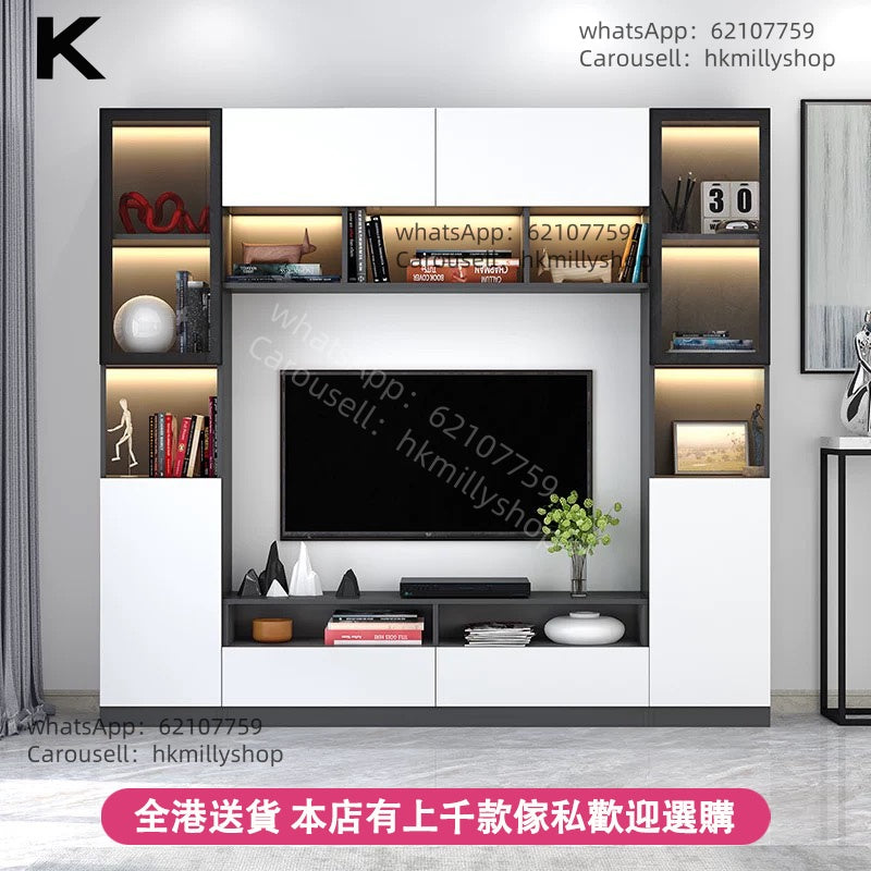 A&4003電視櫃書櫃組合櫃 電視背景墻櫃 高櫃 TV櫃 電視機櫃 玻璃櫃 客廳收納櫃 雜物櫃 地櫃 置物櫃 儲物櫃