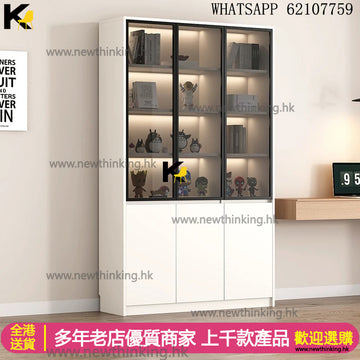 A&4009可訂製尺寸 實木高身書櫃 玻璃櫃 展示櫃 雜物櫃 酒櫃 文件櫃 餐邊櫃 櫥櫃 餐櫃 收納櫃 儲物櫃newthinking
