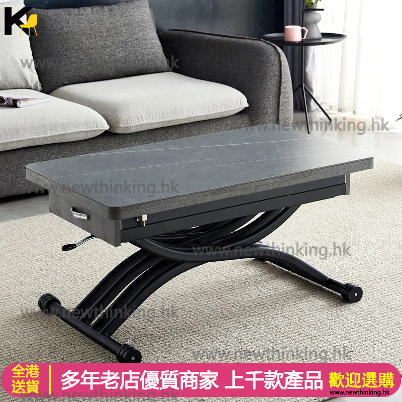 A&0404免安裝岩板餐枱茶几升降桌高品質升降枱伸縮枱餐桌折疊台兩用多功能餐枱摺枱