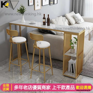 A&0408酒吧檯 吧台吧椅組合 高腳椅高腳台 岩板大理石枱面 長條桌 靠墻高腳桌