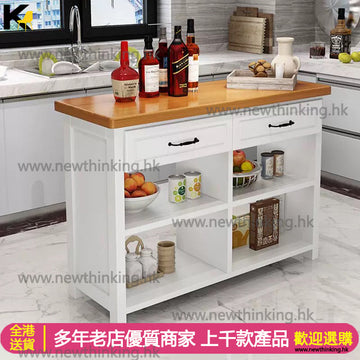 A&0414實木廚房收納櫃 碗櫃 切菜台 落地置物架 餐邊櫃 廚房置物櫃 茶水櫃 雜物櫃