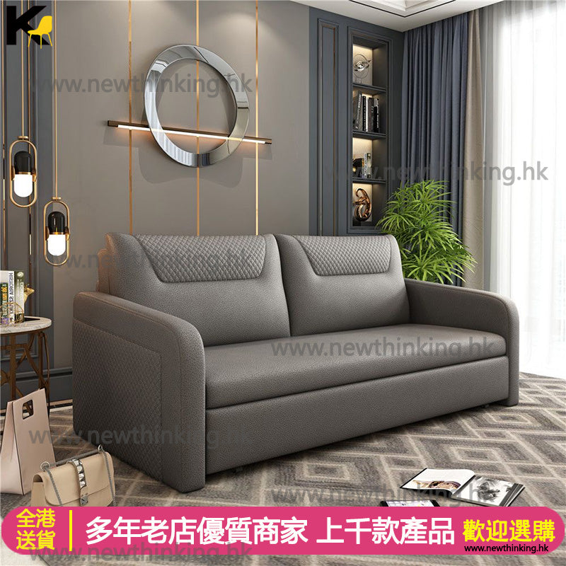 A&0418布藝梳化床 沙發床 儲物沙發床 海綿乳膠椰棕坐墊多顏色選擇推拉床 折疊沙發床 免洗科技佈梳化床防水防污
