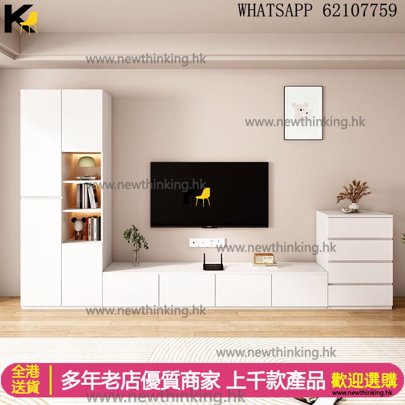 A&1517可訂製尺寸電視櫃邊櫃組合高身櫃 實木生態板落地櫃 客廳收納櫃 儲物櫃 櫃桶櫃 邊櫃 組合櫃 多色選擇電視機櫃 全新包送貨