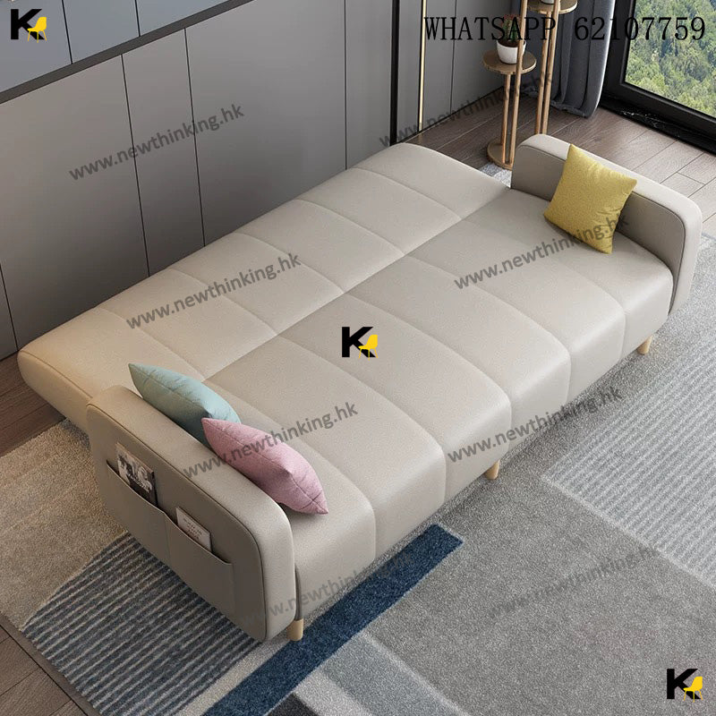 A&0476梳化床 沙發床 科技佈 棉麻布藝梳化床 可折疊沙發床 摺床 多功能免洗沙發