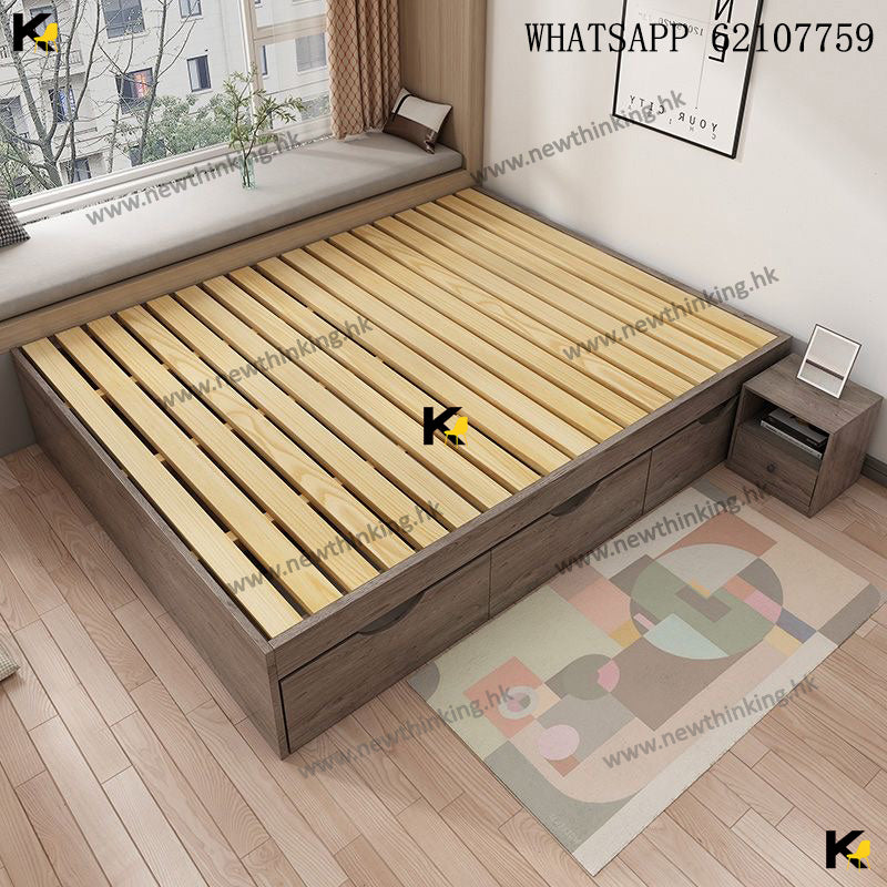A&1542榻榻米床架 儲物床 抽屜床 櫃桶床 雙人床 四呎床 多顏色選擇五呎床平面床架
