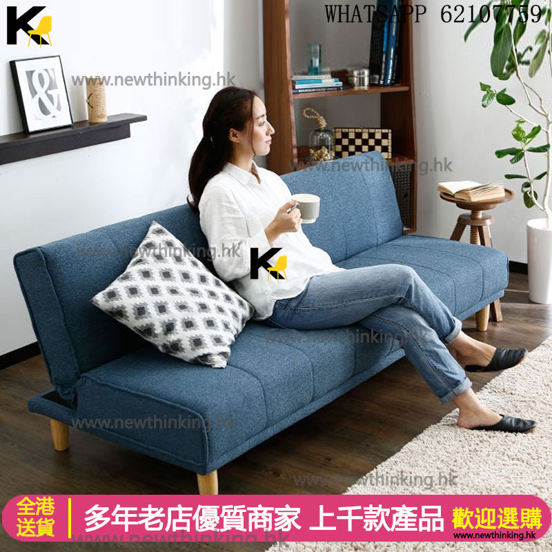 A&0446布藝梳化床 三人位沙發床 可折疊梳化床 多功能午休床