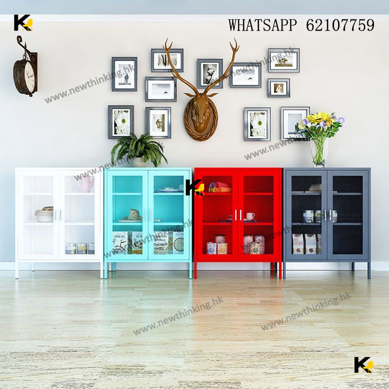 A&0451鐵藝電視邊櫃 網格儲物櫃 餐邊櫃 書櫃 收納櫃 客廳儲物櫃 落地收納櫃 文件櫃