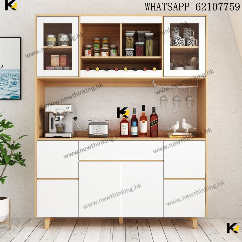 A&0454餐邊櫃 碗櫃 廚房收納櫃 廚房置物櫃 落地儲物櫃 酒櫃 隔斷櫃