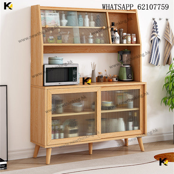 A&0458實木橡膠木餐邊櫃 酒櫃 廚房收納櫃 廚房置物櫃 茶水櫃 碗櫃