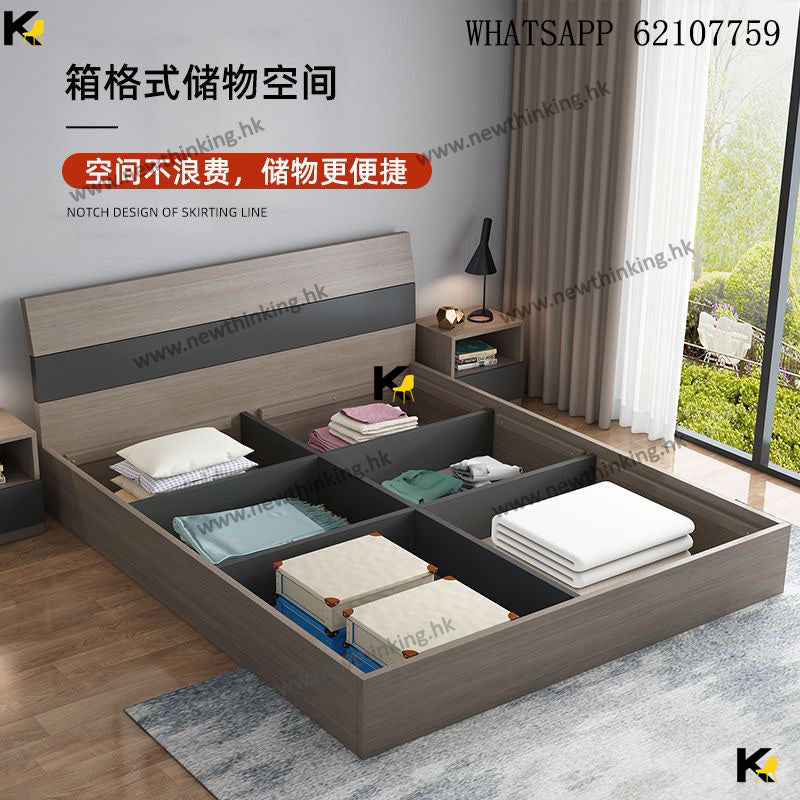 A&0485多功能收納床 雙人床 單人床 高箱床 儲物床 榻榻米床架 多顏色選擇 板式床