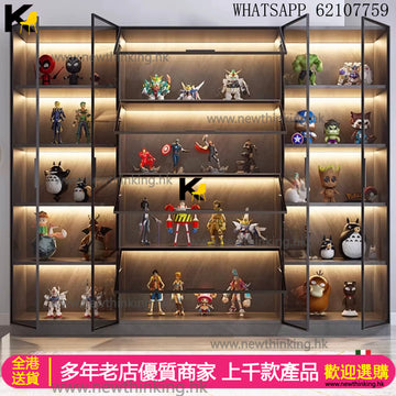 A&0492實木玻璃櫃 液壓款展示櫃 高身陳列櫃 手辦櫃 客廳收納櫃 儲物櫃