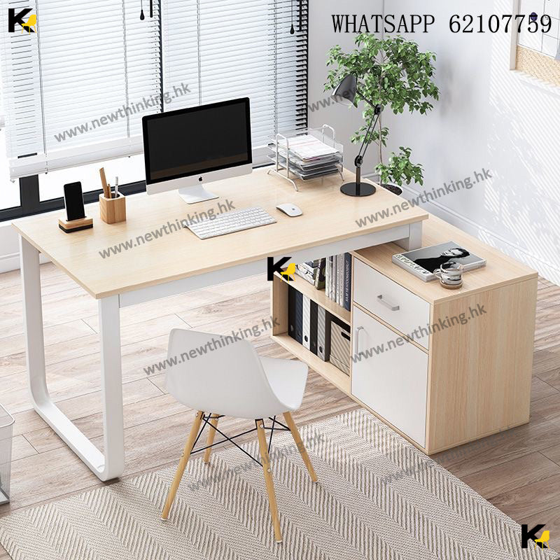 A&0493電腦枱辦公枱電腦桌書桌寫字枱書枱書櫃一體櫃文件櫃櫃桶仔