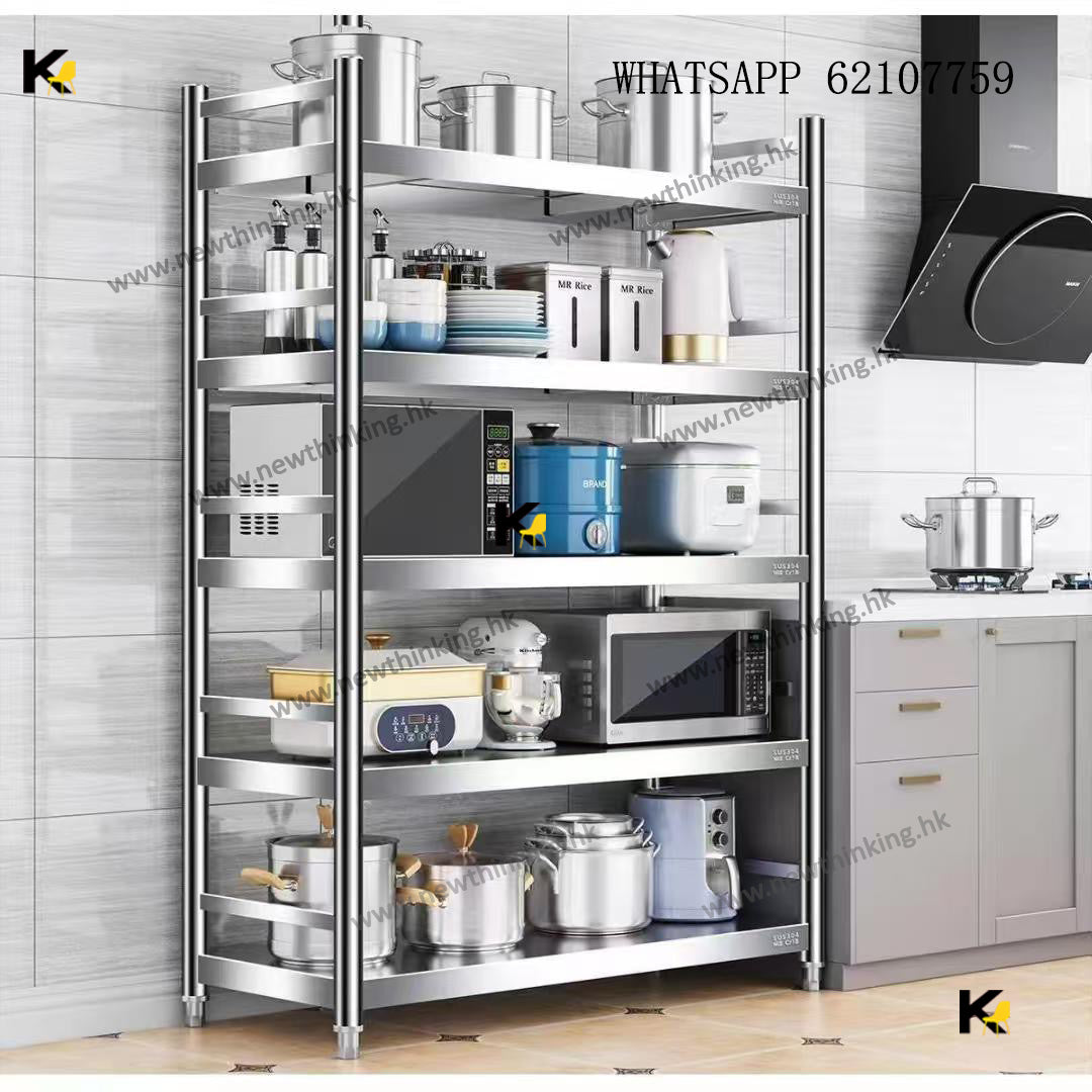A&0504不鏽鋼置物架 廚房收納架 廚房儲物架 多層收納架 落地置物架 雜物架 儲物架 夾縫收納架收納櫃 慳位