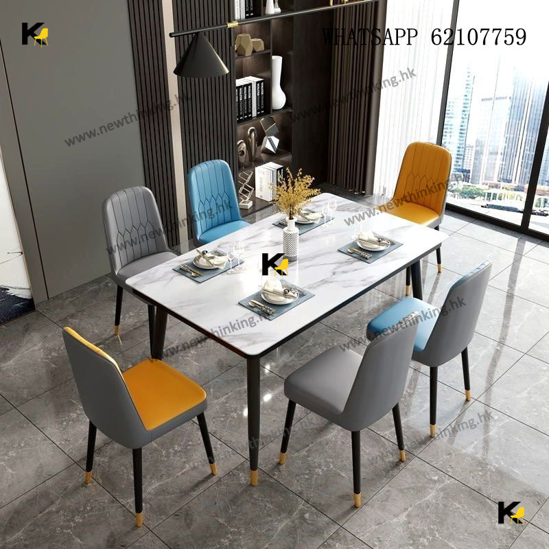 A&0538簡約餐枱餐椅組合 長方形4-6人枱 全新包送貨