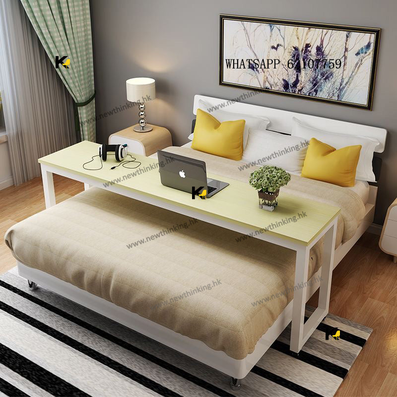 A&0875長條電腦桌 電腦台 書台 窄枱 可移動帶轆多顏色選擇 懶人床邊枱 慳位窄枱