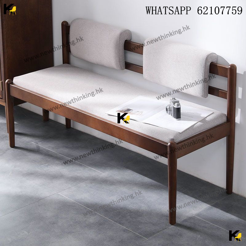 A&0884德國櫸木實木長條椅 沙發椅 軟包梳化凳 換鞋凳 布藝梳化 實木梳化 sofa