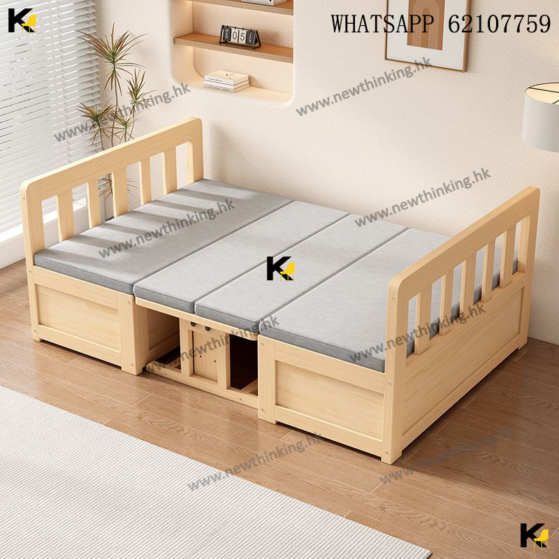 A&0890實木沙發床兩用茶几折疊書台卡座多功能儲物床