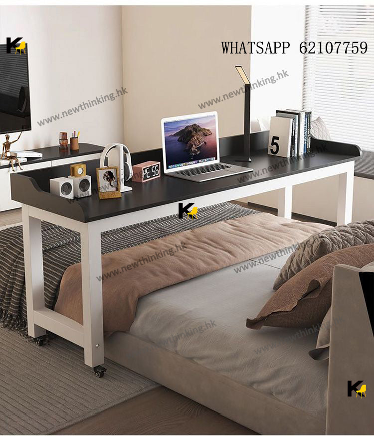 A&1040跨床書枱電腦台可移動桌子帶轆床尾專用枱家用床邊桌子懶人電腦桌床上書桌