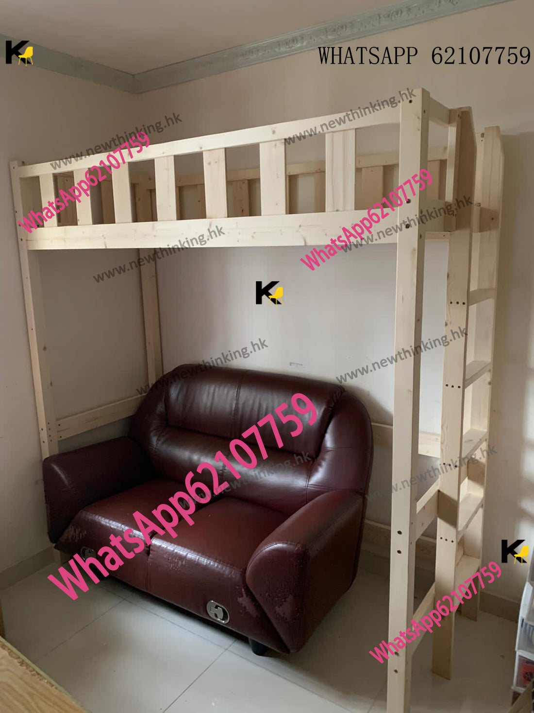 A&1548可訂造尺寸高架床 半高床 組合床 衣櫃床 梯櫃床 多功能上下床 碌架床 loft bed  工人床 實木床 松木材質 加厚爬梯 單人床 雙人床