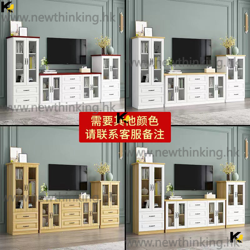 A&06120實木松木電視櫃 組合櫃 客廳收納櫃 儲物櫃 落地置物櫃 電視機櫃 電視邊櫃 高櫃 多顏色選擇實用電視櫃 全新包送貨高身櫃
