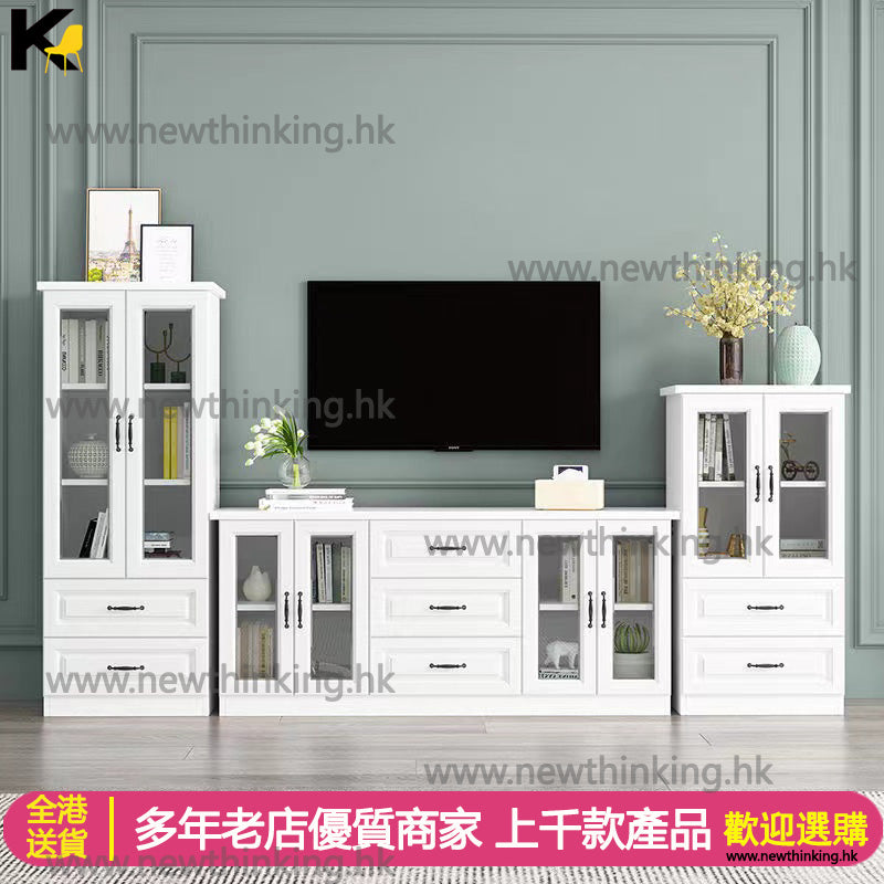 A&06120實木松木電視櫃 組合櫃 客廳收納櫃 儲物櫃 落地置物櫃 電視機櫃 電視邊櫃 高櫃 多顏色選擇實用電視櫃 全新包送貨高身櫃