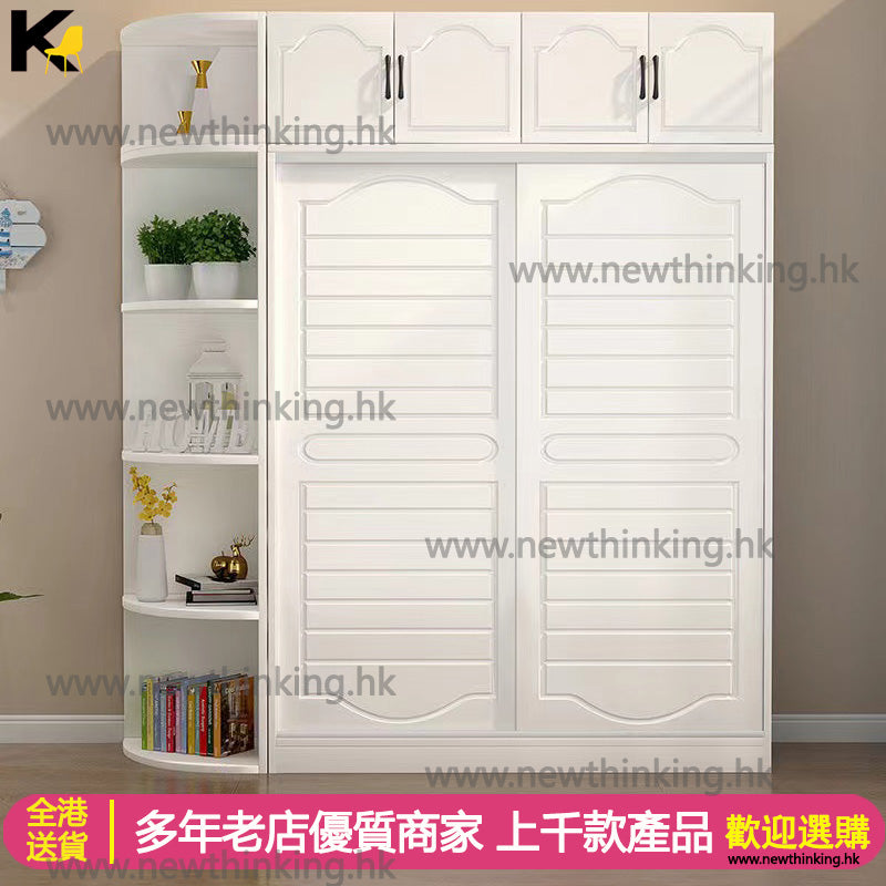 A&0634趟門衣櫃 臥室收納櫃 推拉門衣櫃 大容量衣櫃 移門衣櫃 儲物櫃 小戶型儲物櫃子收納大衣櫥