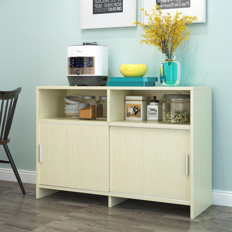 A&0213廚房儲物櫃 推拉門 趟門收納櫃 置物架 餐邊櫃 茶水櫃 微波爐 烤爐置物架 廚房櫃 邊