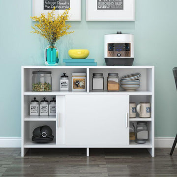 A&0213廚房儲物櫃 推拉門 趟門收納櫃 置物架 餐邊櫃 茶水櫃 微波爐 烤爐置物架 廚房櫃 邊