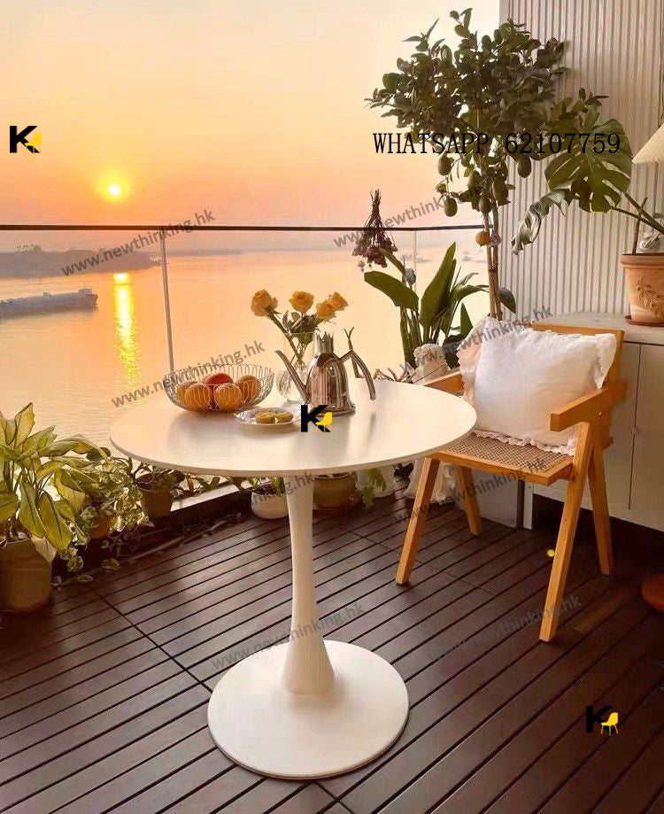 A&0421休閒餐枱 餐桌 休閒枱 咖啡台 接待台 陽台桌椅ins圓餐檯 圓形高端桌子 洽談枱 茶几
