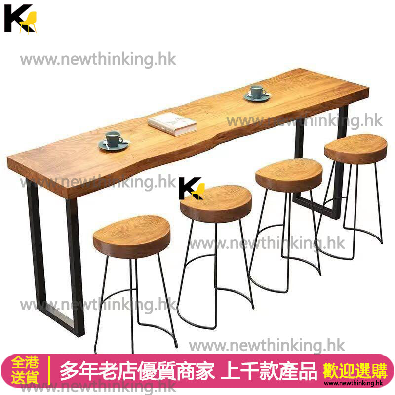 A&0847實木吧枱高腳椅高腳枱窄桌子長條桌商用家用酒吧陽台桌子