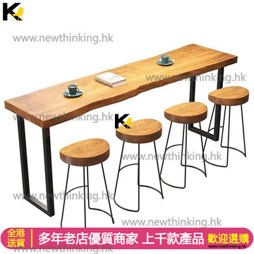 A&0847實木吧枱高腳椅高腳枱窄桌子長條桌商用家用酒吧陽台桌子