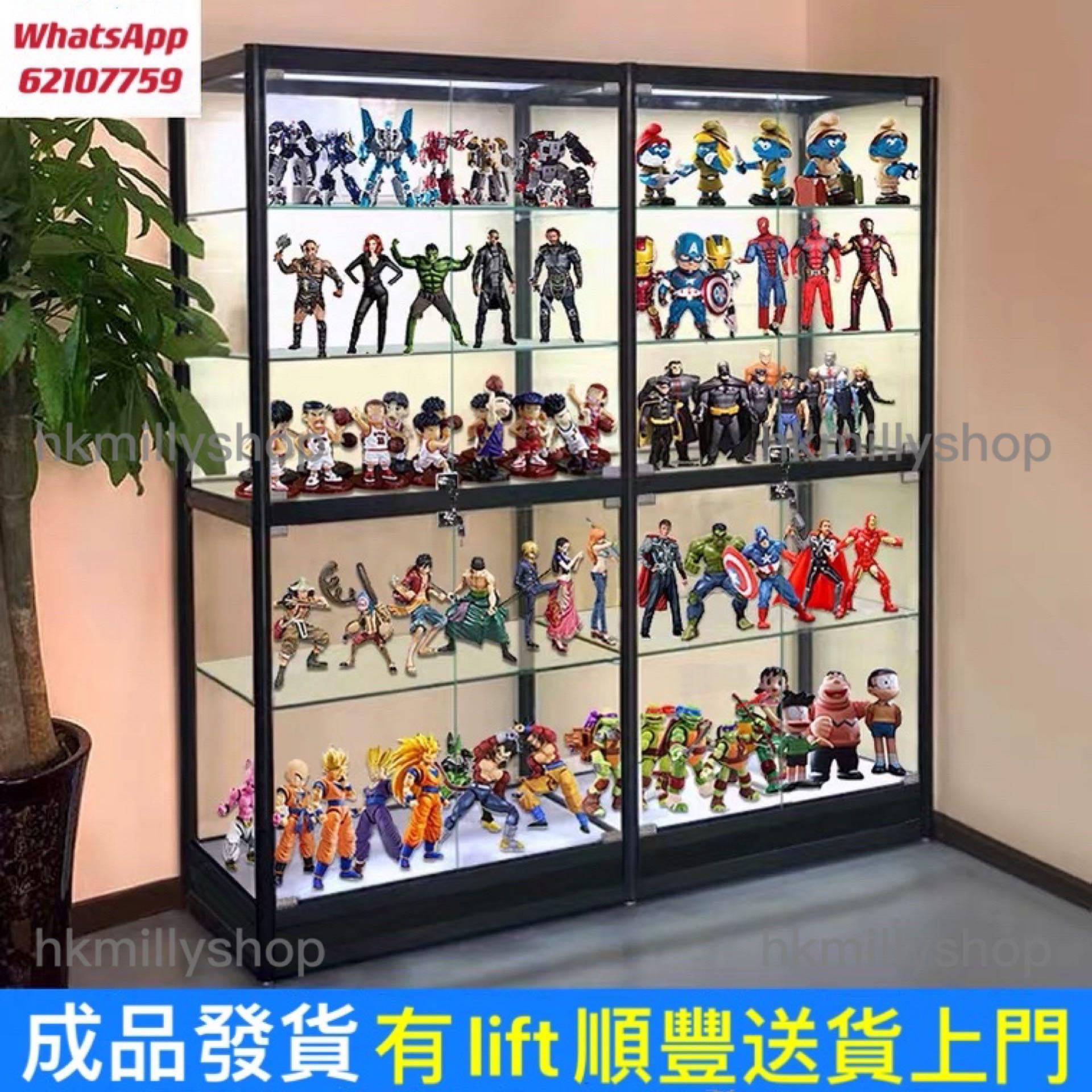 A&0997展示櫃 玻璃櫃 透明櫃 鋼化玻璃 樂高展示櫃貨架防塵家用玻璃陳列櫃