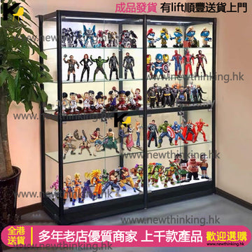 A&0997展示櫃 玻璃櫃 透明櫃 鋼化玻璃 樂高展示櫃貨架防塵家用玻璃陳列櫃