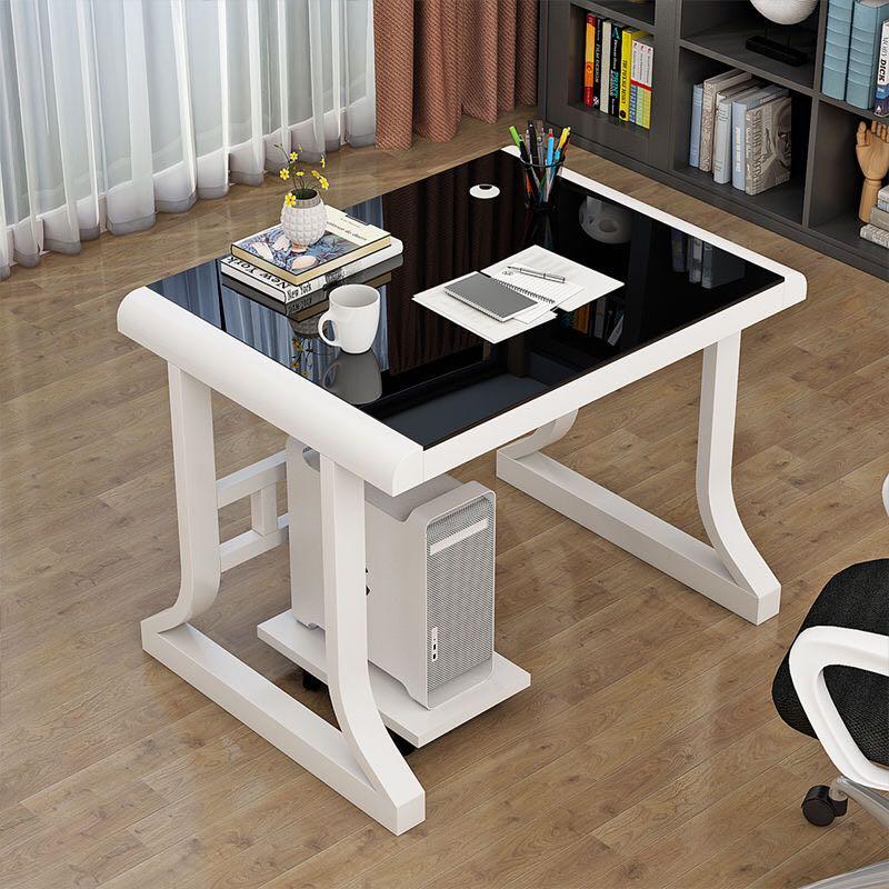 A&0344電腦枱 辦公枱帶鍵盤托 鋼化玻璃面 桌子 台式電腦桌 學習桌