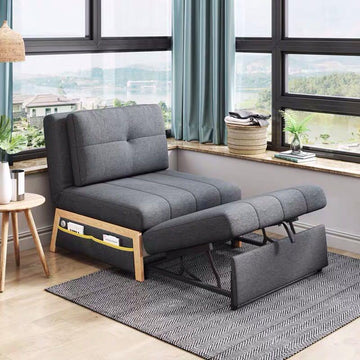 A&01014小戶型推拉床伸縮床單人雙人折疊床布藝梳化床